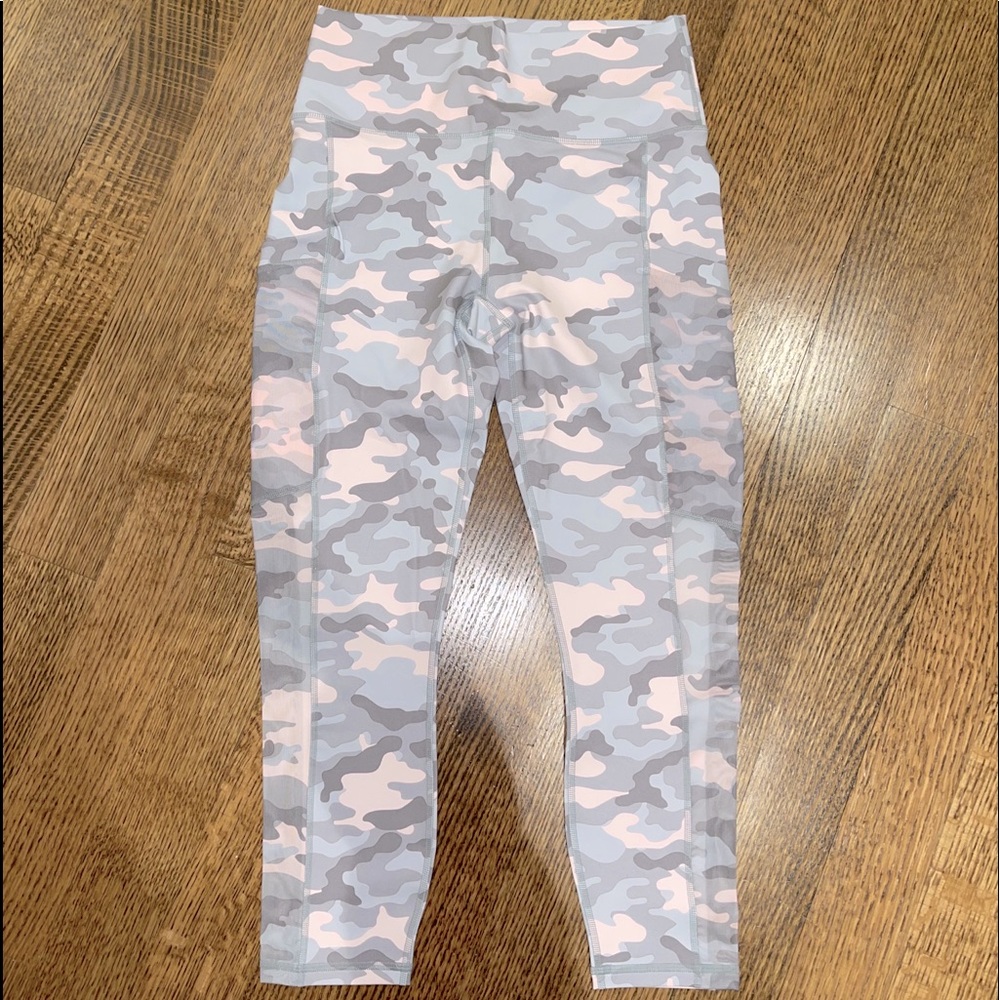 Fabletics Pink & Grey Camo Leggings